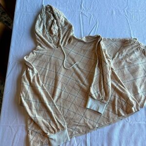 Anne Klein Plaid Pajama Set - Cream and Tan